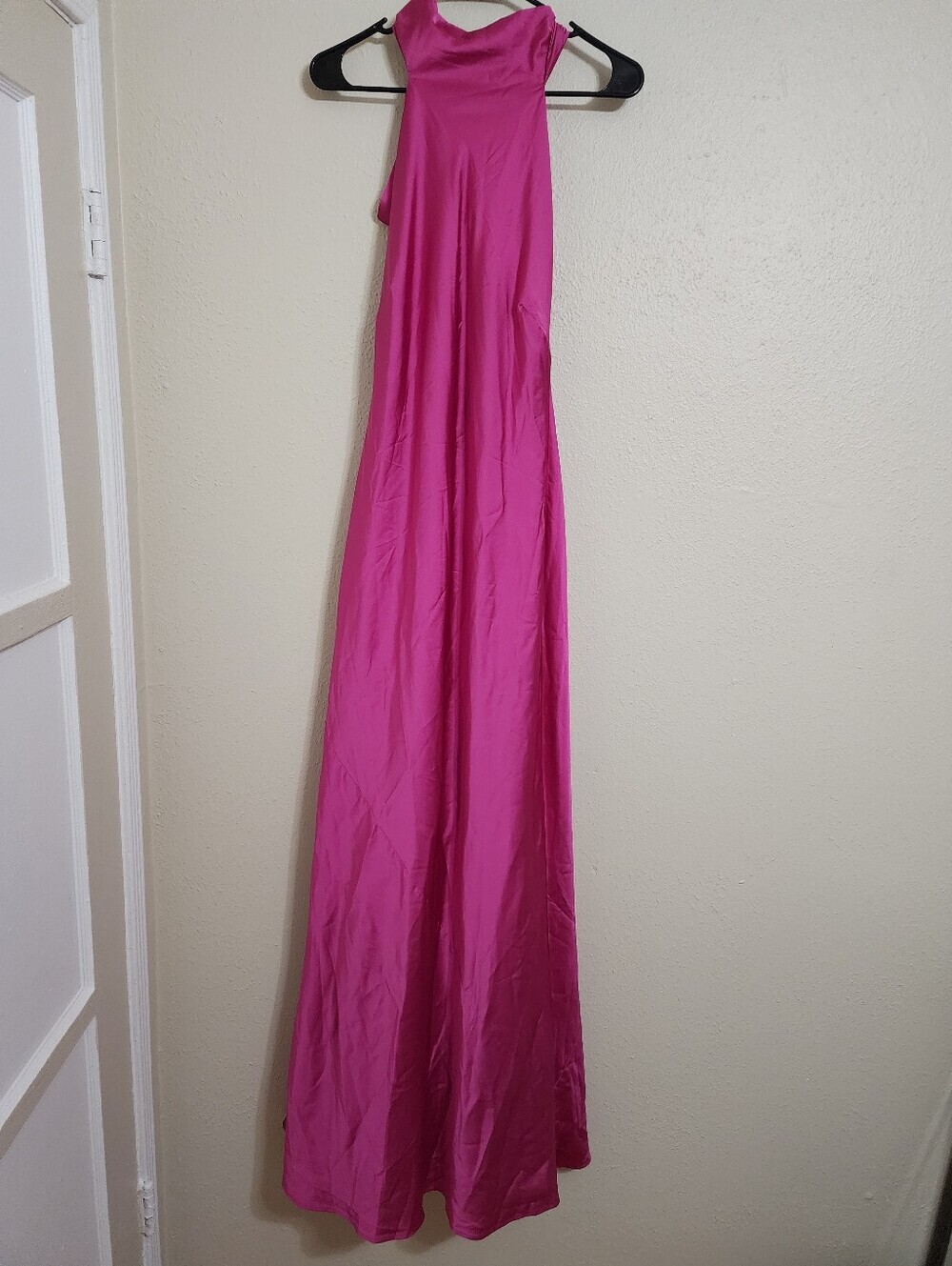 Show Me Your MuMu Lisa Rich Magenta Luxe Satin Maxi Dress Wedding Party Prom - Picture 8 of 12